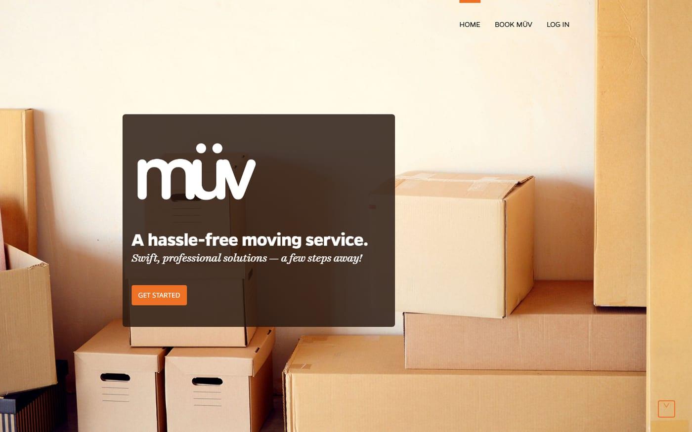 müv moving service website home page